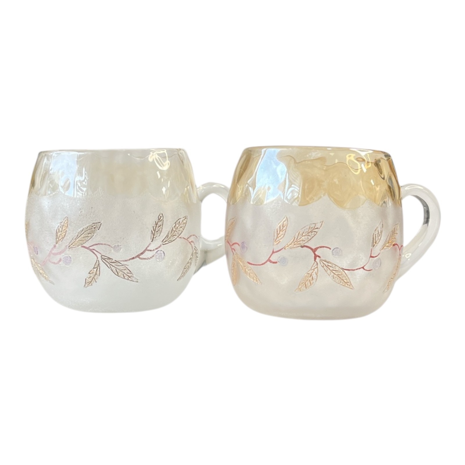 2 New England Glass Co. Pomona Blueberry Punch Custard Cups 2nd Grind USA 1885