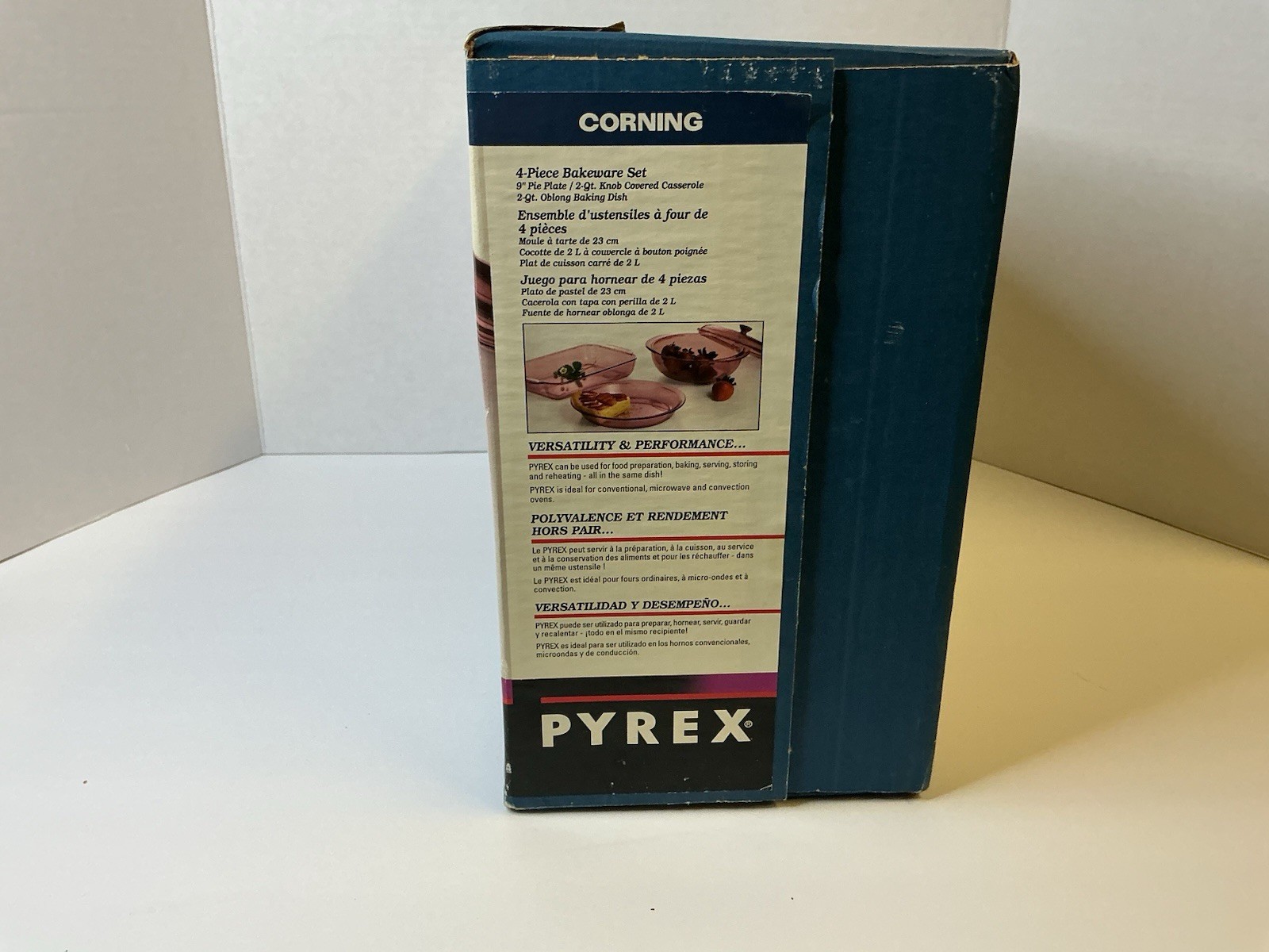 NEW VINTAGE Pyrex Cranberry 6016408 Bake-And-Serve 4-Piece Bakeware Set 1992
