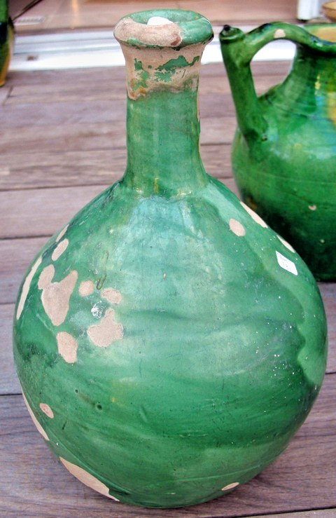 FRENCH ANTIQUE POTTERY EARTHENWARE CONFIT GLAZED VESSEL STONEWARE CERAMIC JUG