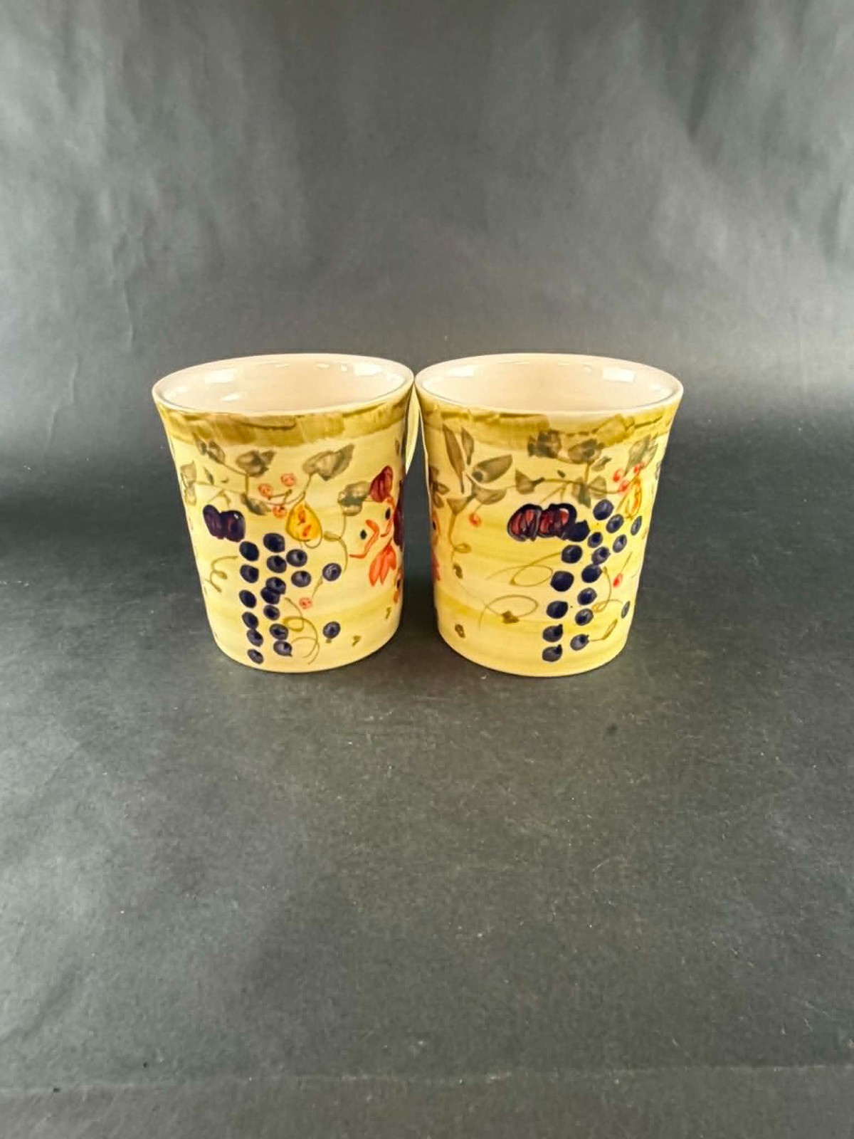 Vintage Alco Industries Cranberry Pattern Coffee Mugs-Rare Find