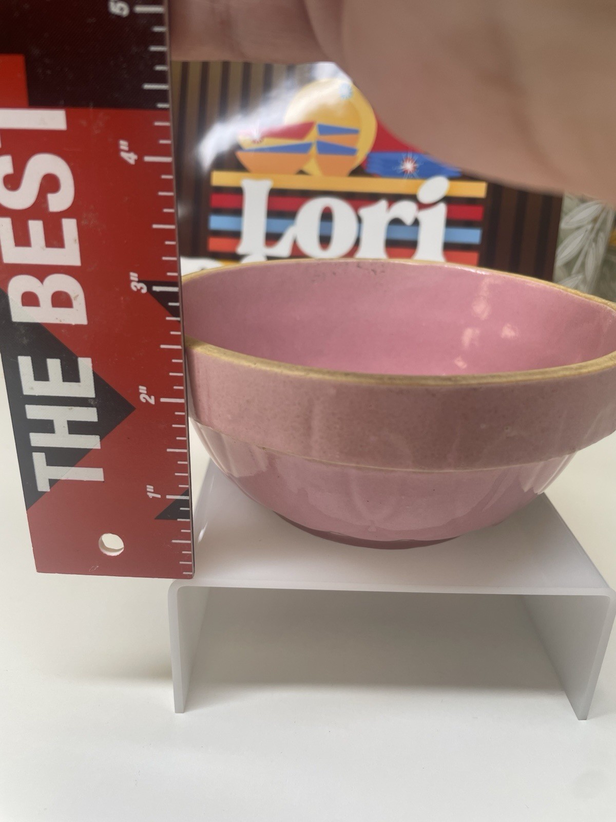 Pink 5” Stoneware Ceramic Bowl “made In USA “ Imprint
