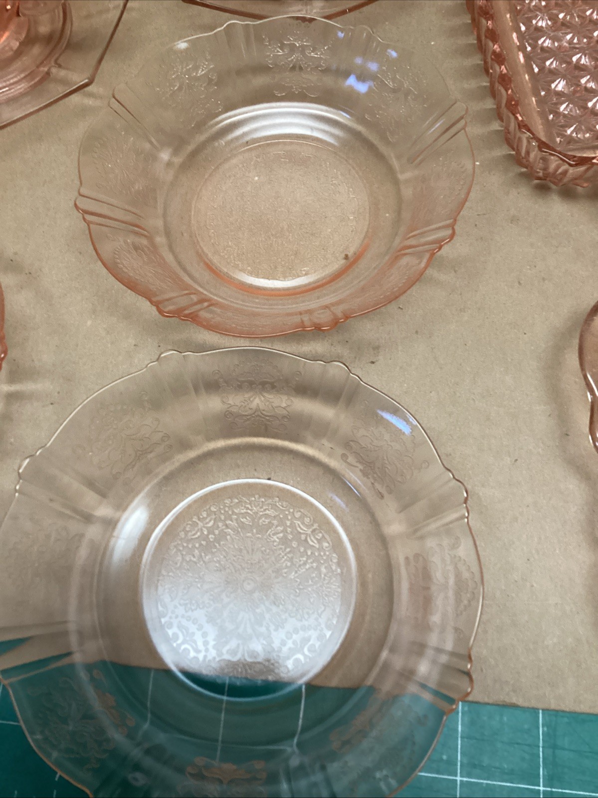 Large Vintage Lot 25 Pieces Mixed Pink Depression Glass
