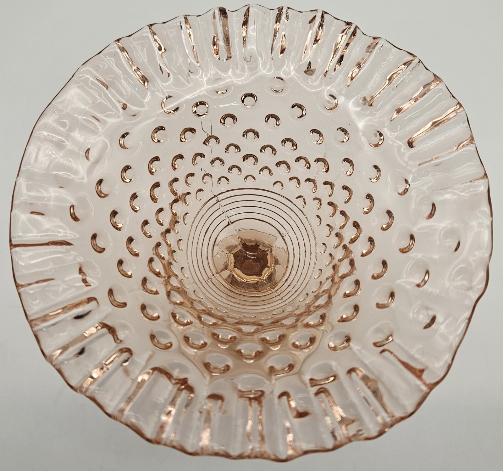 Vintage Fenton Pink Glass Hobnail Compote Candy Dish 5 1/2 Inches Tall