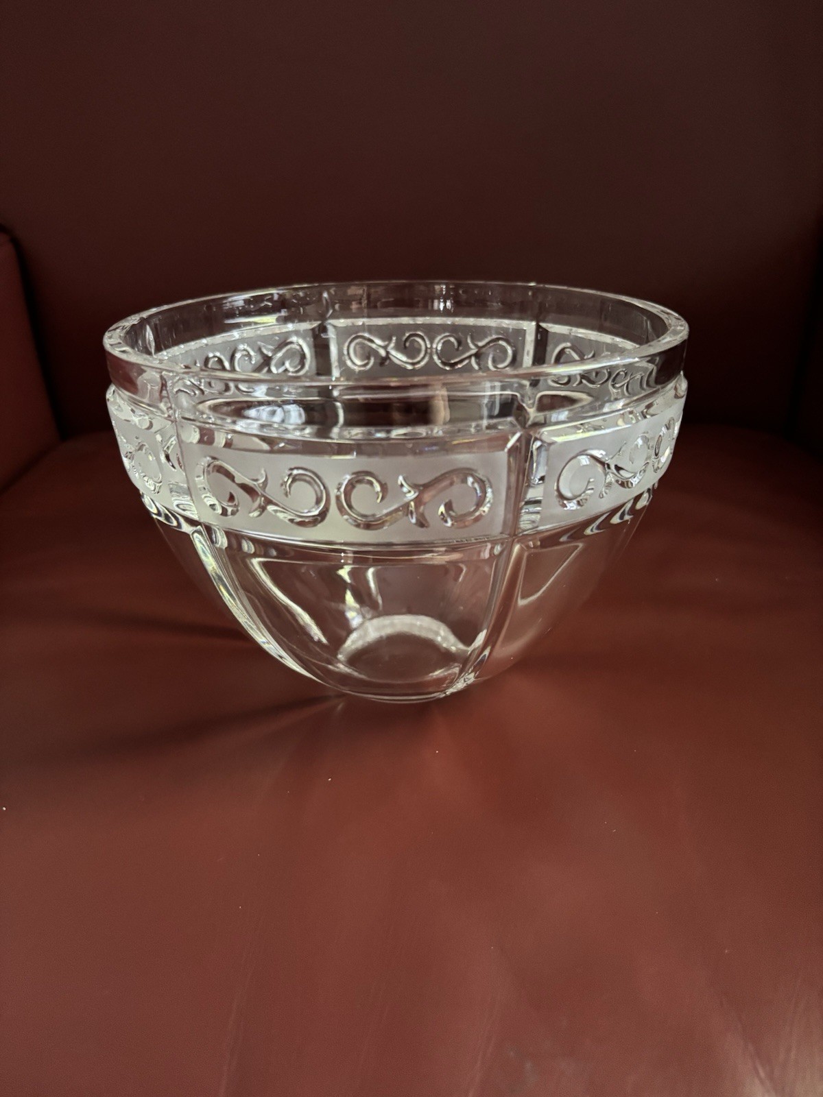 MARQUIS by Waterford Crystal Bowl 7.5″ x 6″ Frosted Details Art Deco
