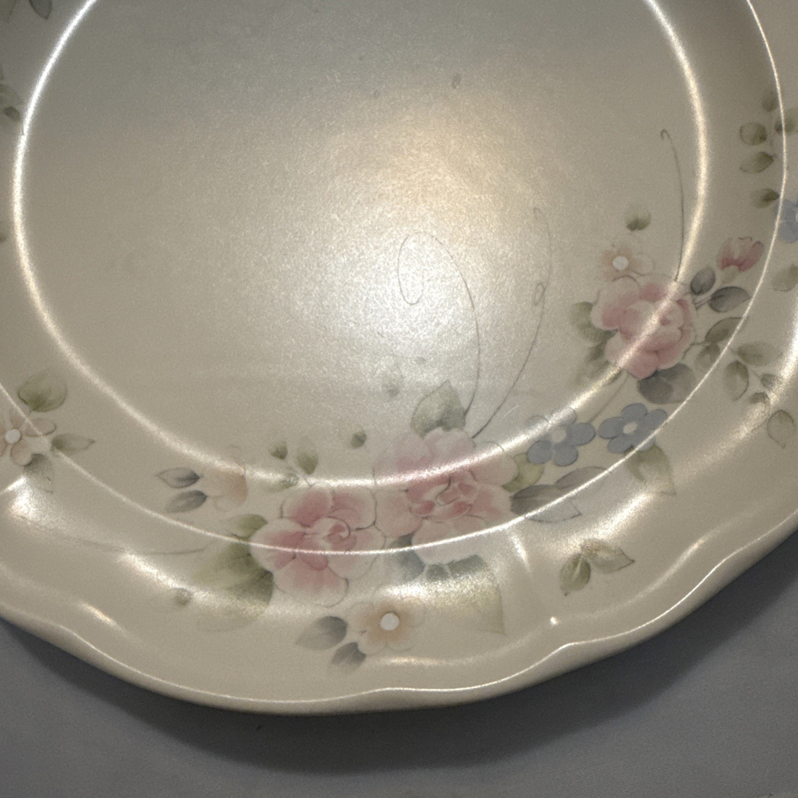 Vintage Pfaltzgraff TEA ROSE Set of 6 Dinner Plates Scalloped Edge 10 3/8”