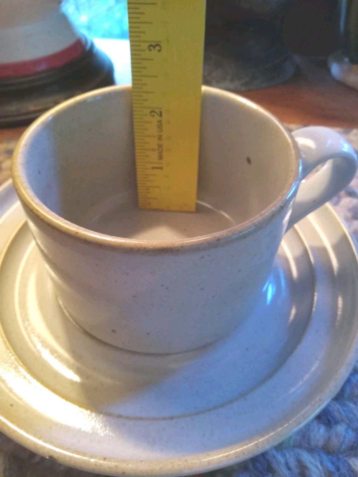 Vintage 70s Dansk Sugar Sand Niels Refsgaard Brown Mist Japan Cups & Saucers (2)