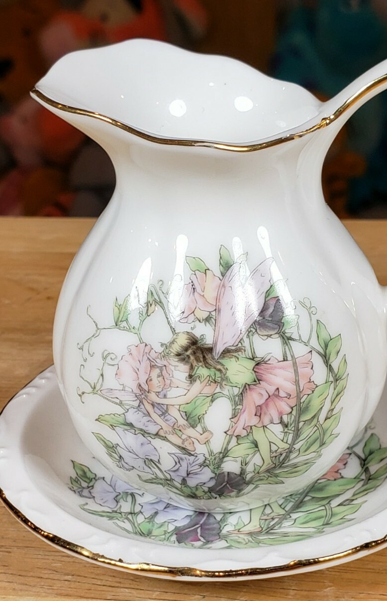 Fairy Pitcher Creamer & Saucer Set. Very NICE Fairy print