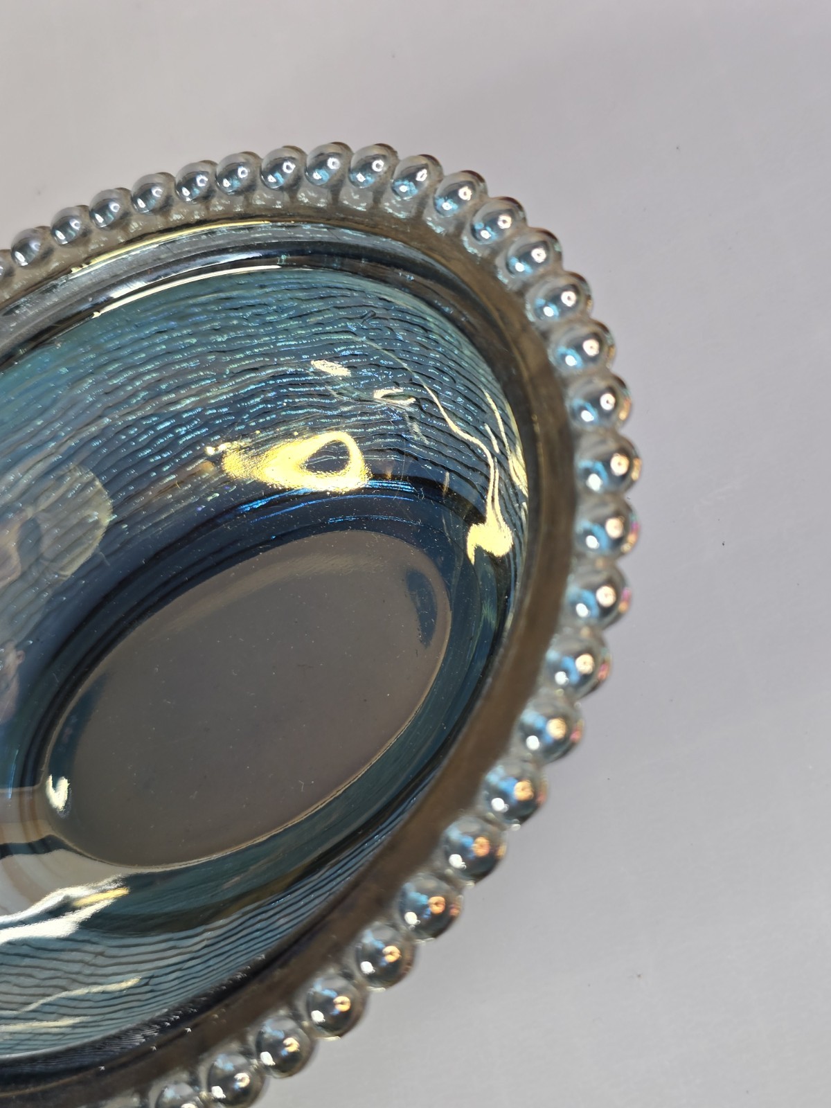 VTG Indiana Glass Iridescent Carnival Blue Hen On Nest Covered Candy Dish 7″ !!!