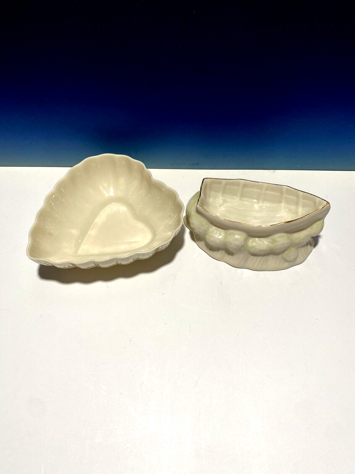 Belleek Heart / Boat Irish Porcelain