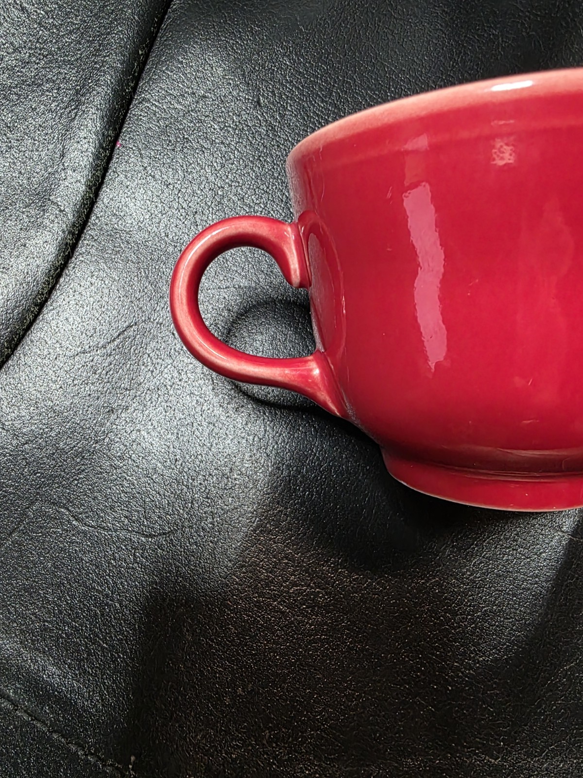 Fiestaware Tea Cup Red 3 inches wide 3 inches tall round with handle Free Ship