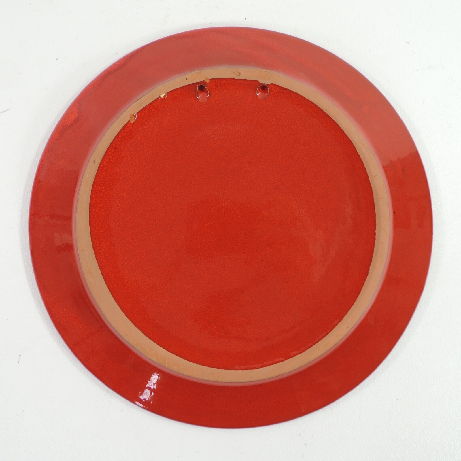 Glossy Red Heavy Dripping or Pouring Glaze Rim Decorative Pottery 10″ Plate