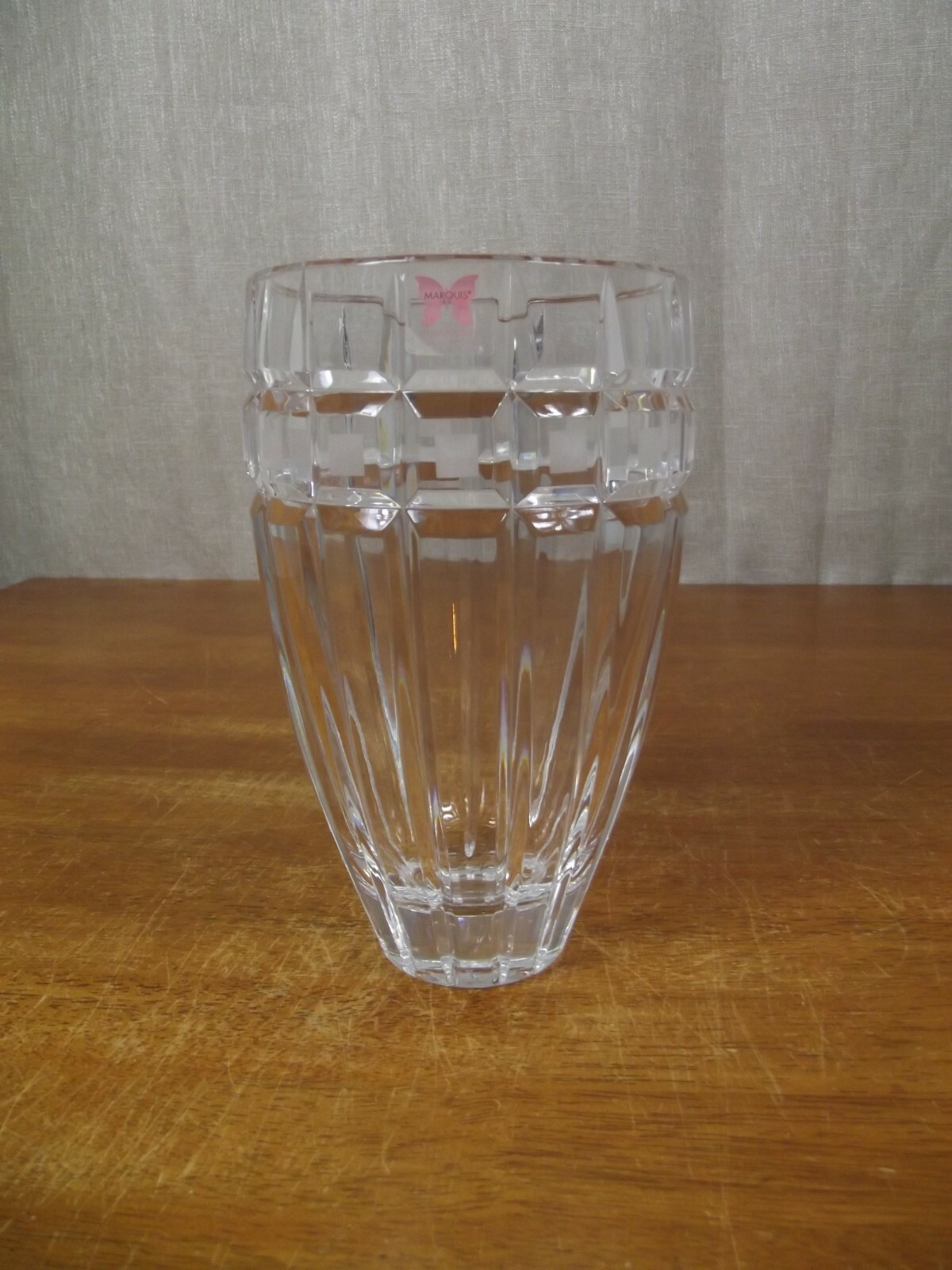 Majestic Vintage Contemporary Marquis By Waterford Quadrata 8” Crystal Vase NEW