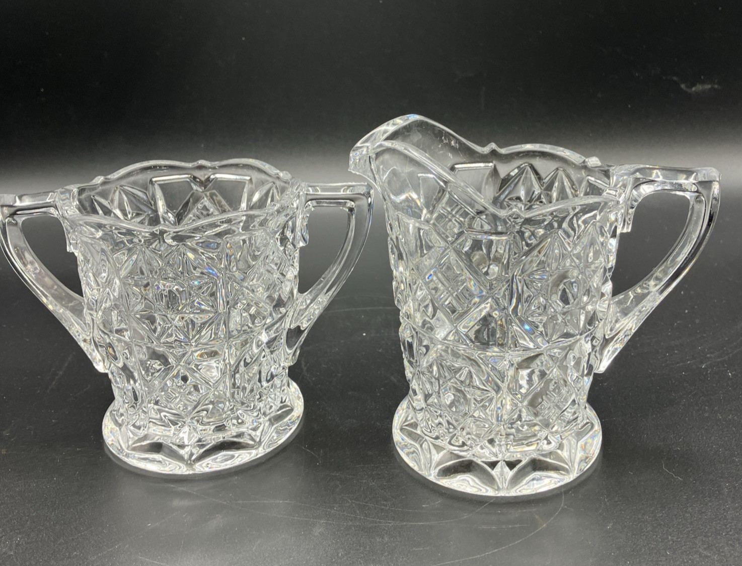 Vintage Fostoria Heritage Sugar and Creamer Set