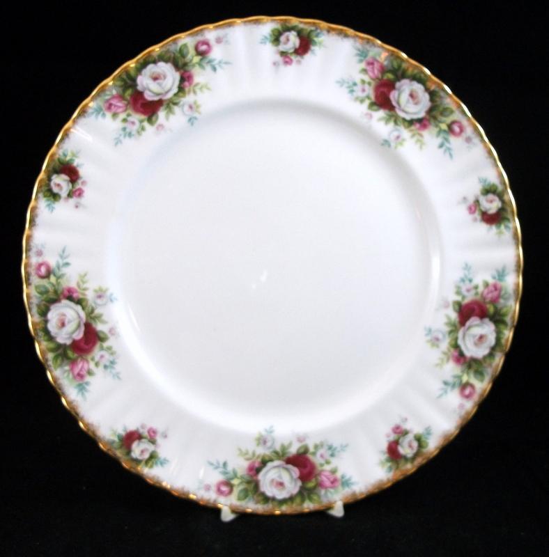 Royal Albert Celebration Dinner Plate White and Pink Roses