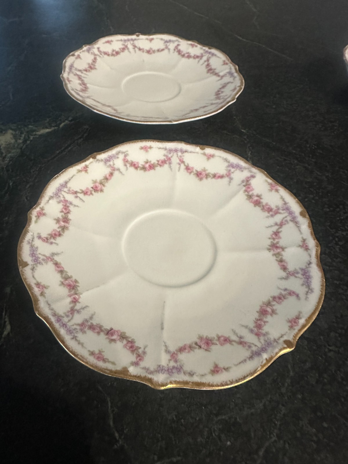 Limoges France Elite Bawo Dotter Rose Garland porcelain set.’