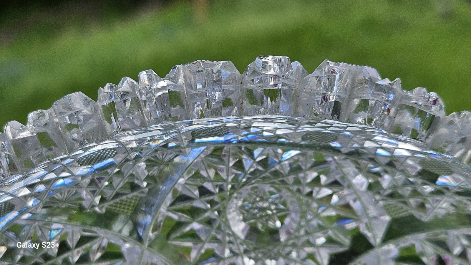 Parsche Name Propeller American Brilliant Period Cut Glass Low Bowl ABP, 7-7/8″