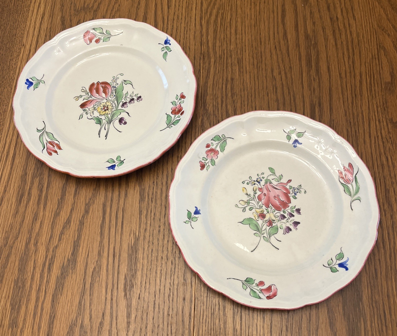 K&G Luneville, France; Old Strasbourg Pattern Set of (2) 7.25”Lunch/Salad Plates