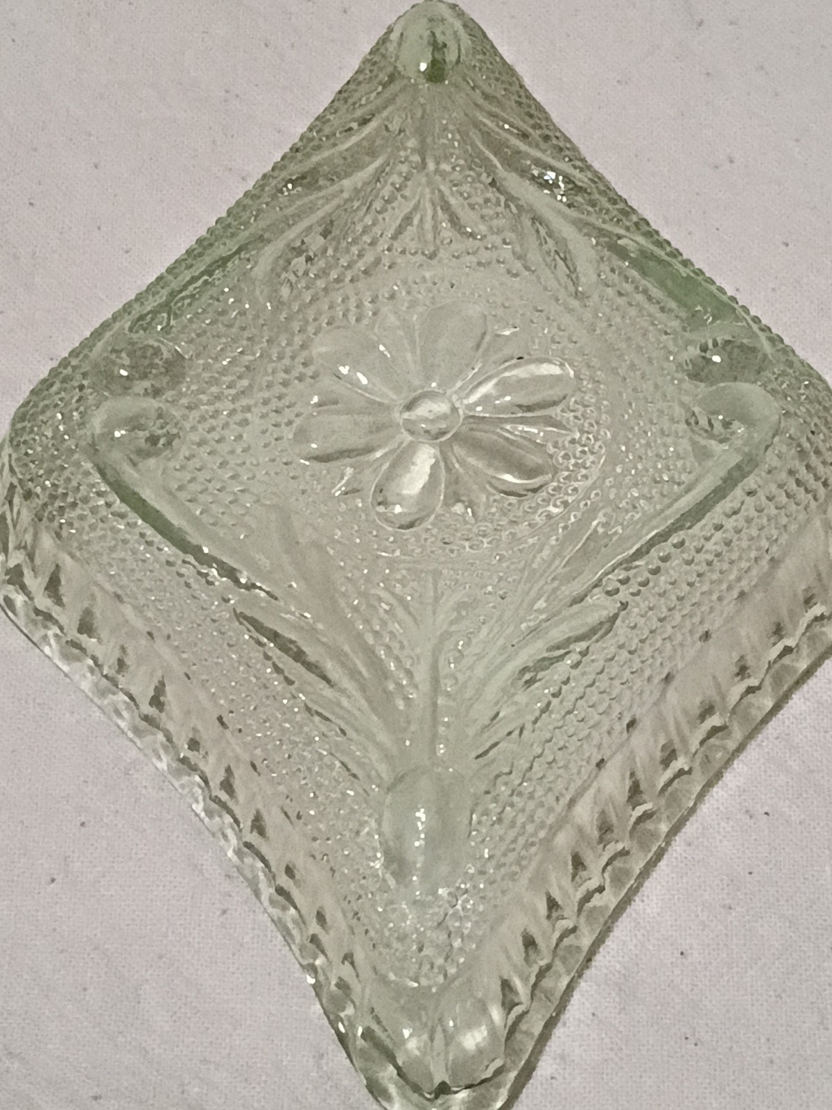 Vintage Pair Tiara Indiana Glass Chantilly Trinket Dish’s Green