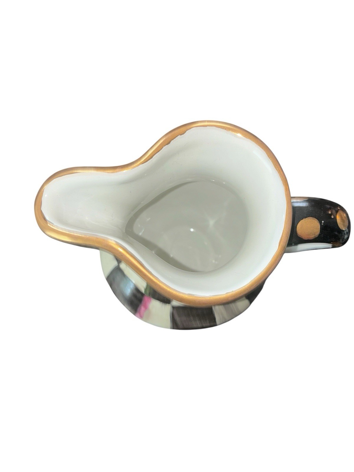 Mackenzie Childs Courtly Check Ceramic Creamer Stamped 2008