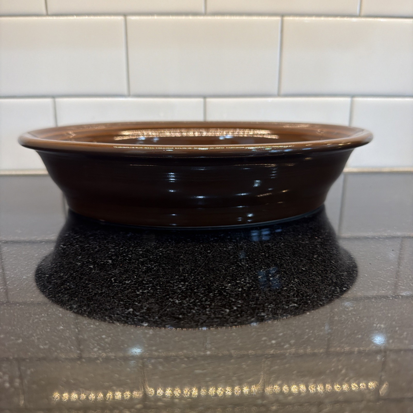 Fiestaware Chocolate Retired 10 1/4″ Oval Brown Vegetable 40 Oz Serving Bowl