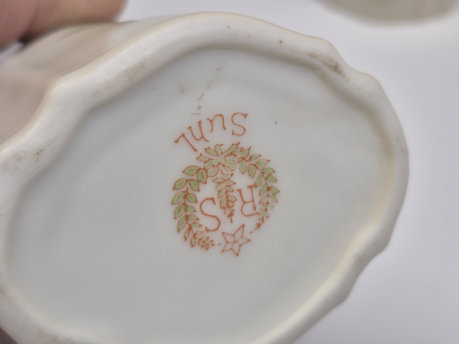 Vintage Antique RS Prussia Suhl Set Of 3 Cups Flowers Gold Trim