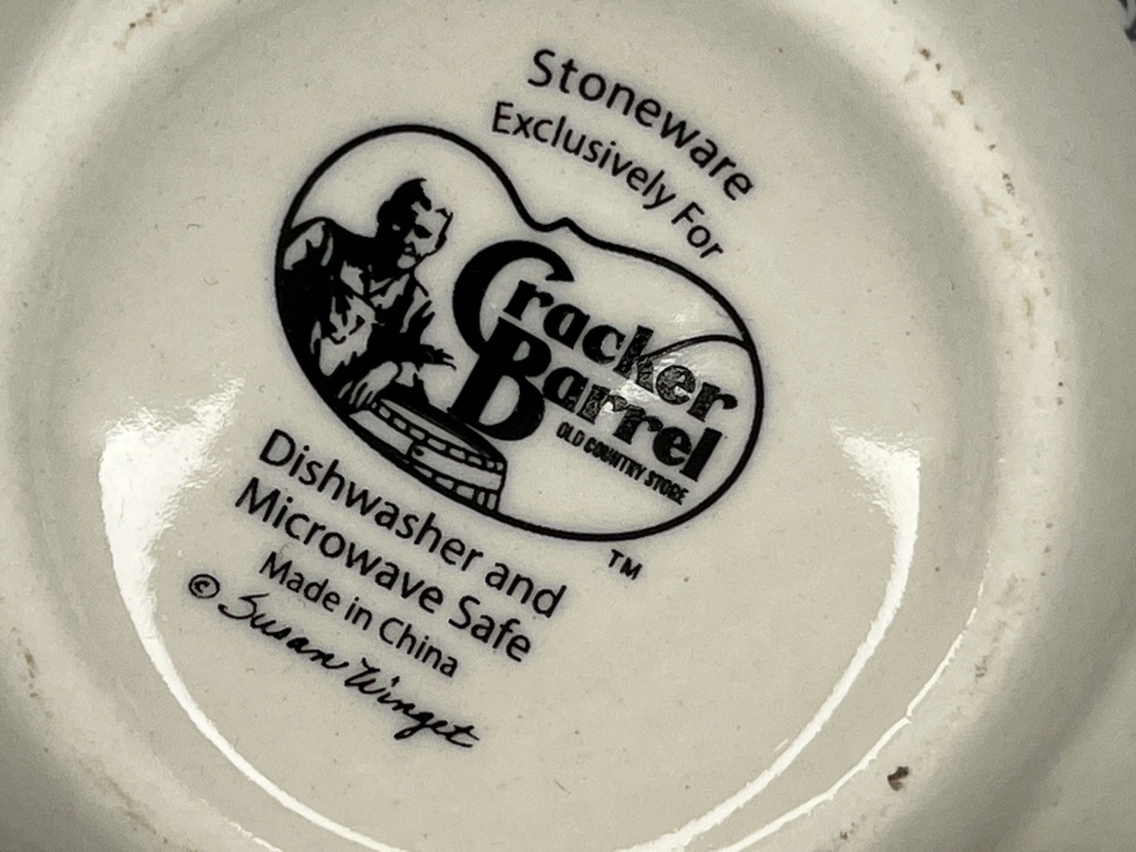 CRACKER BARREL Susan Winget Stoneware Farmhouse Rooster Coffee Mug Cup EXCELLENT
