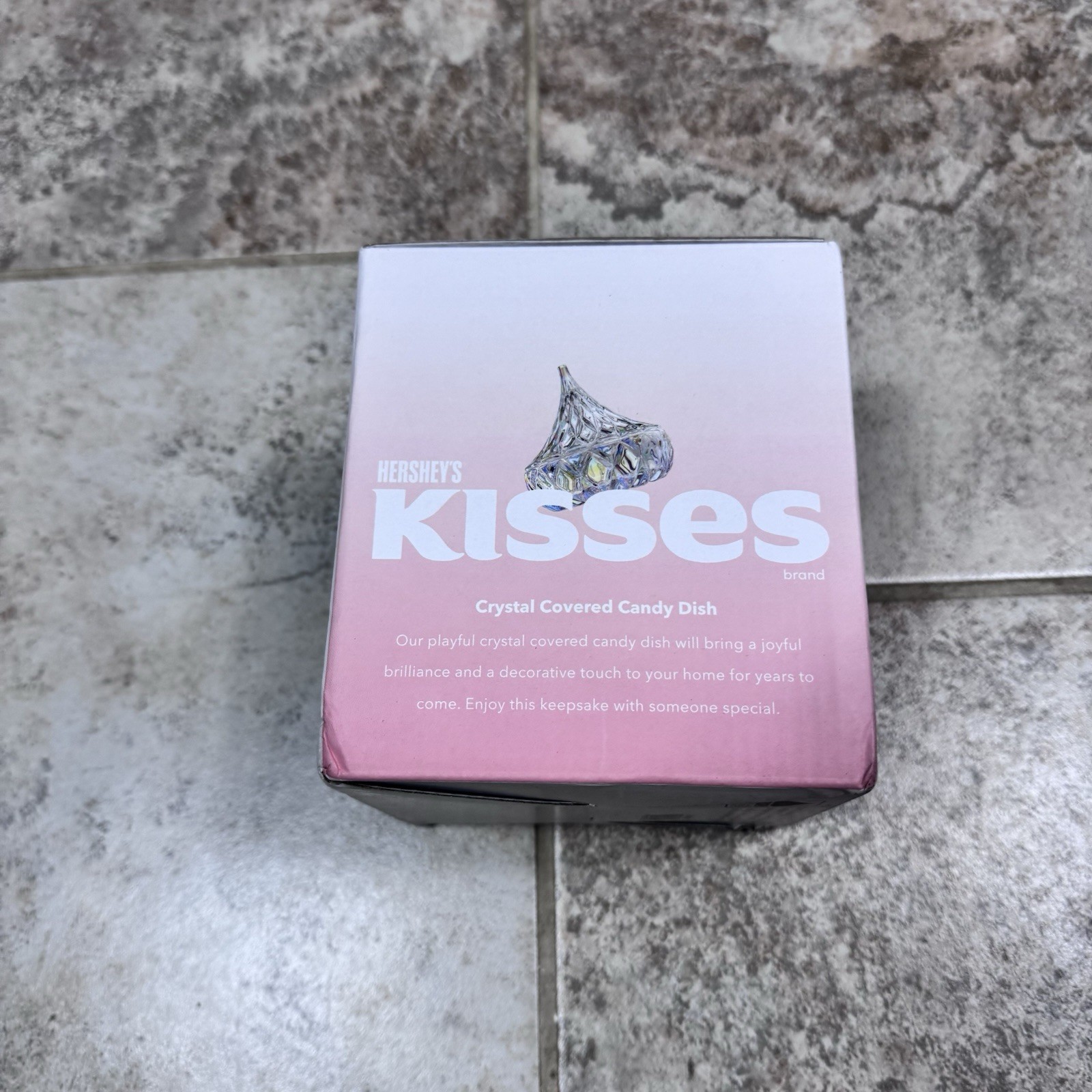 Hershey’s Kiss Iridescent Candy Dish Godinger Shannon Crystal Kisses Box Gift