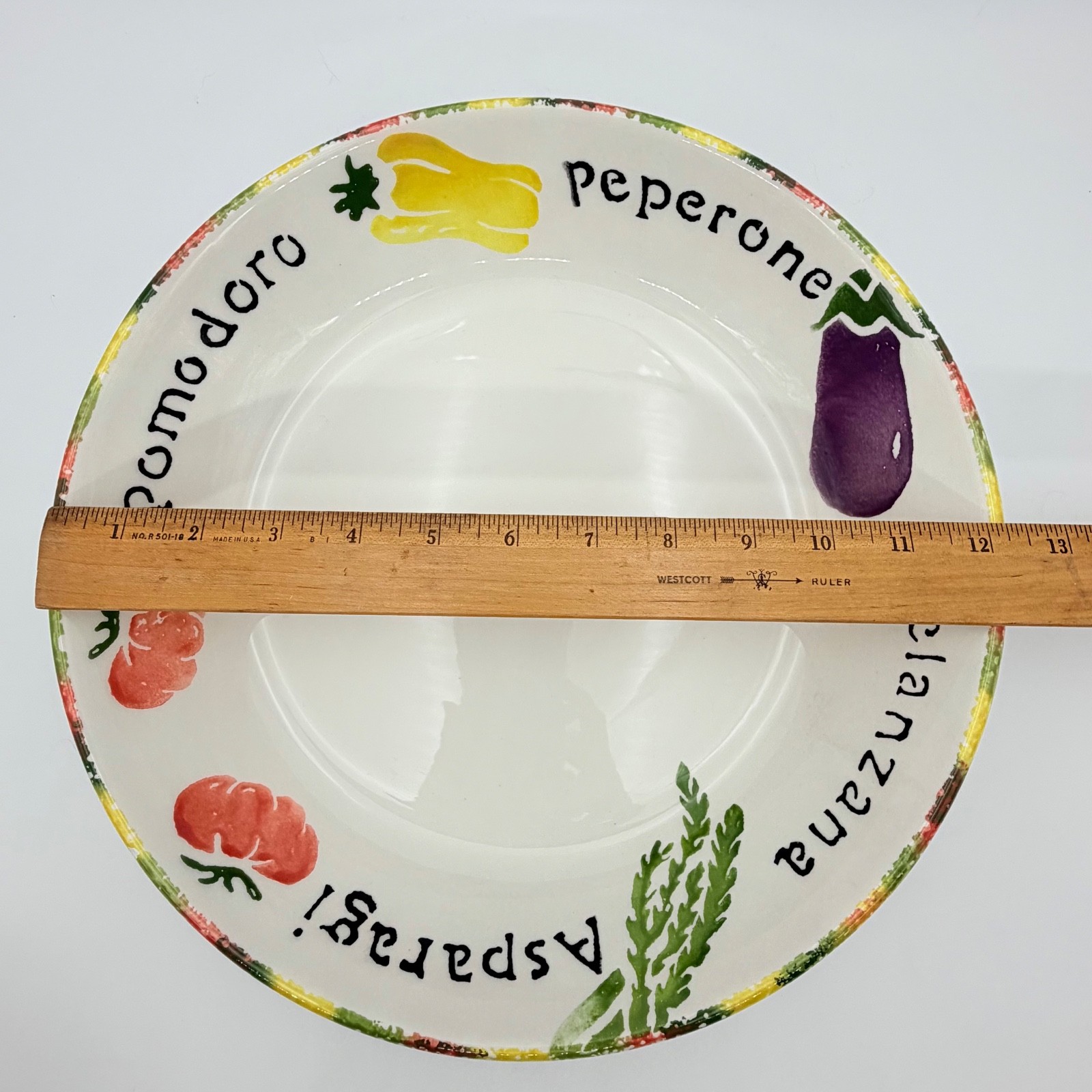 Pier 1 Pomodoro Pasta Bowl Set 5 Pc Italy Aglio Mixed Vegetables Hand Painted