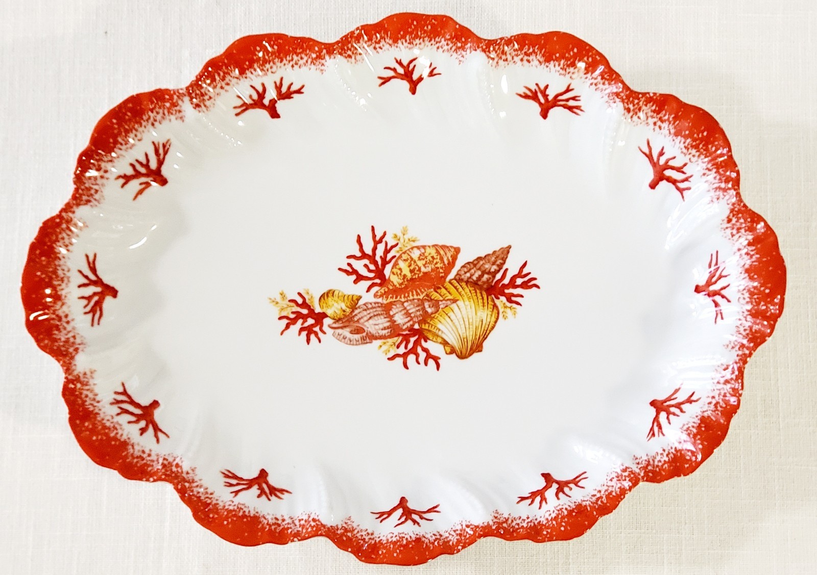 Anita Tiburzi Coral Reef Limoges France Serving Platter Perrier Collection 15.5”