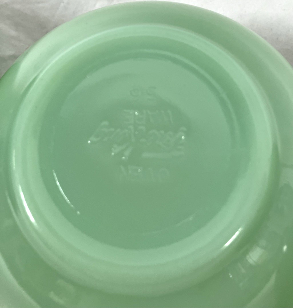 Fire-King Alice Jadeite Green Dish Lot 3 Cup & Saucer Sets + 4 Bowls