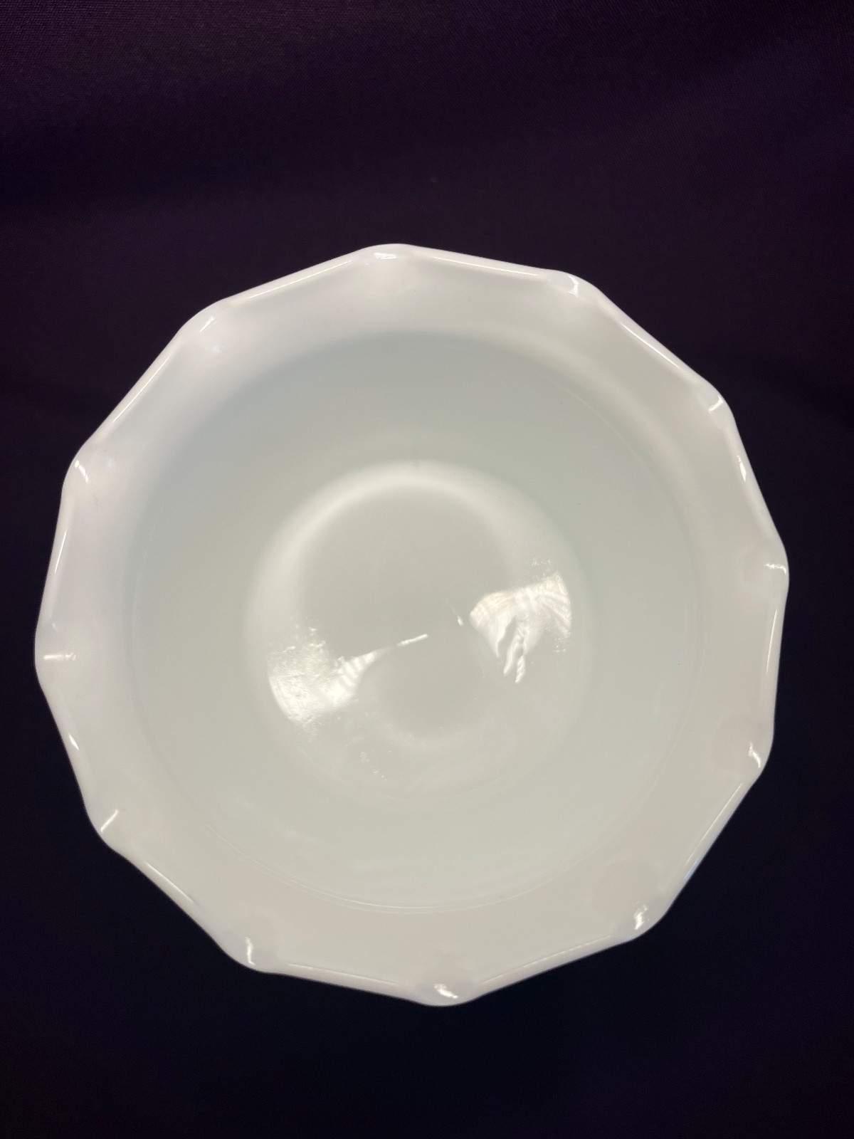 Vintage Indiana Glass Milk Glass Compote Pedestal Bowl in Harvest Grape Pattern