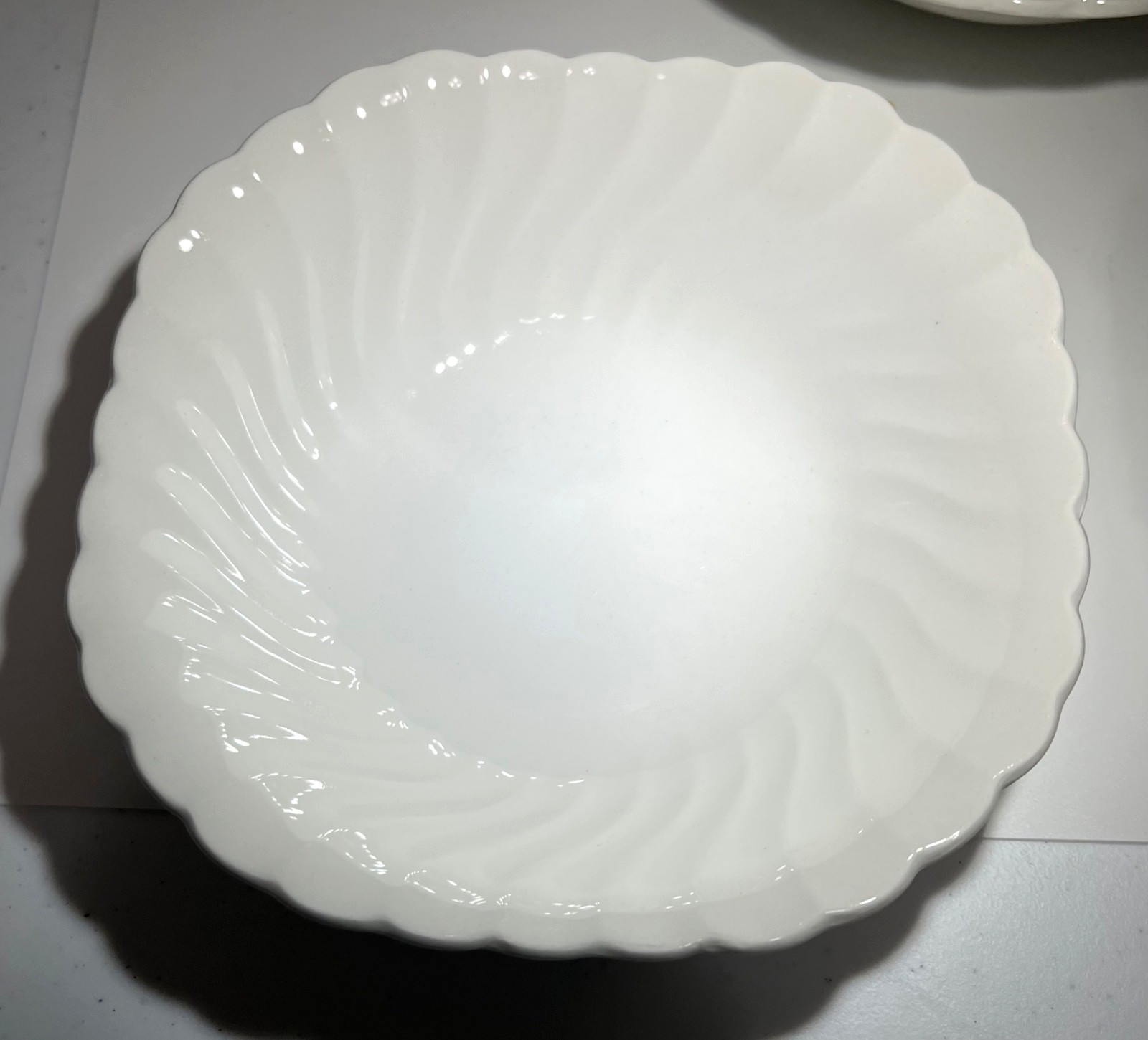 Johnson Bros White Swirl Ironstone 6.25″ Square Bowls Made in England, SET/3
