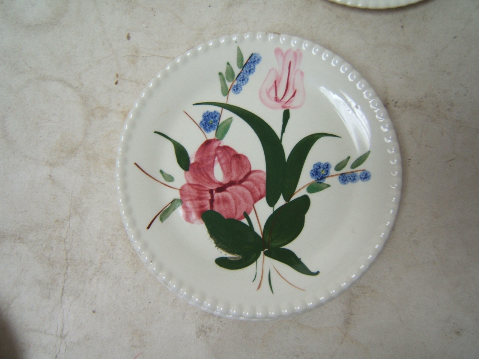 Blue Ridge Southern Pottery Bluebell Bouquet Bread & Butter Plates 6 No Chips