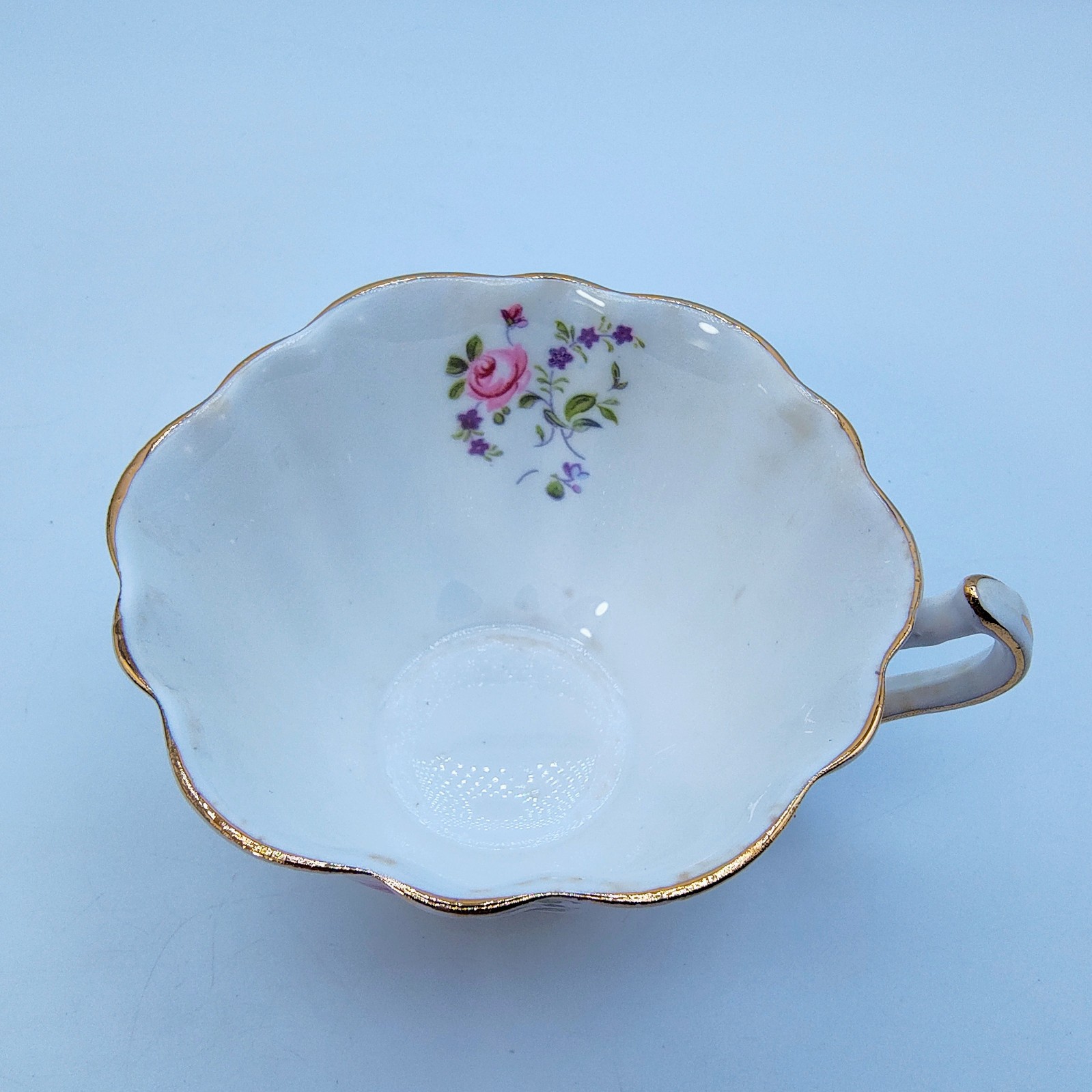 Vintage 1950s Victoria C & E Teacup & Saucer Pink English Rose 1164 Bone China