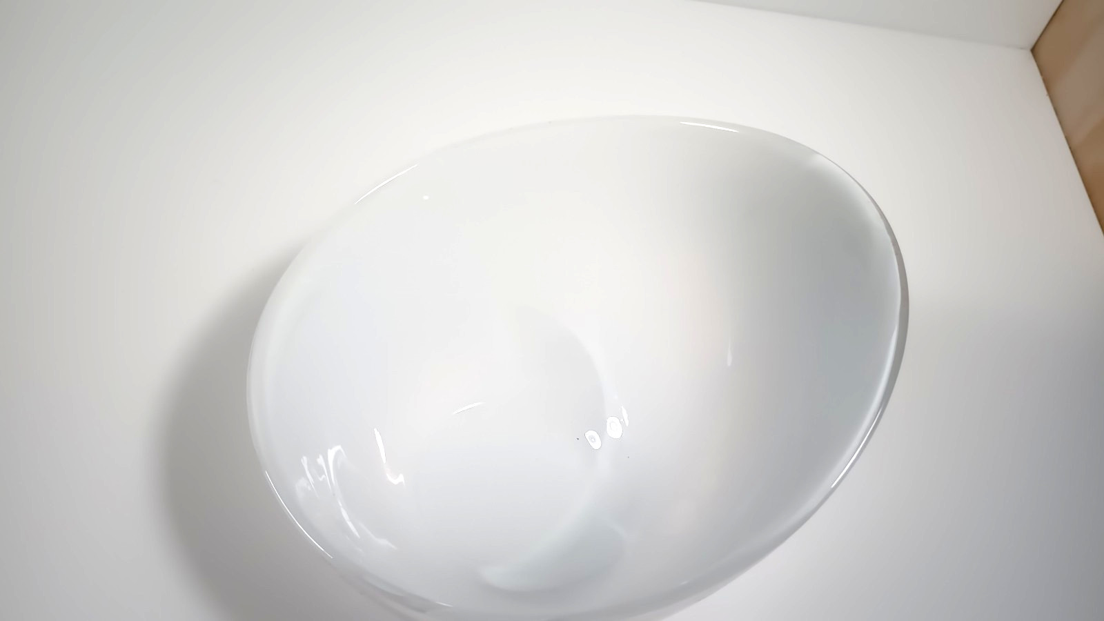 Vintage White Swirl Milk Glass Bowl asymmetrical