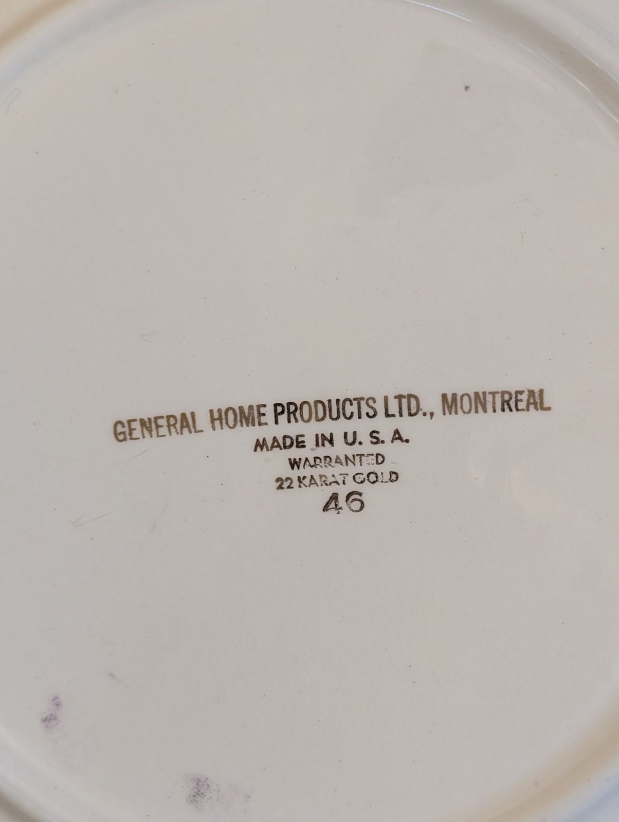 Vintage MCM Porcelain Salad Plate 22K Gold Trim “Courting Couple” Pattern