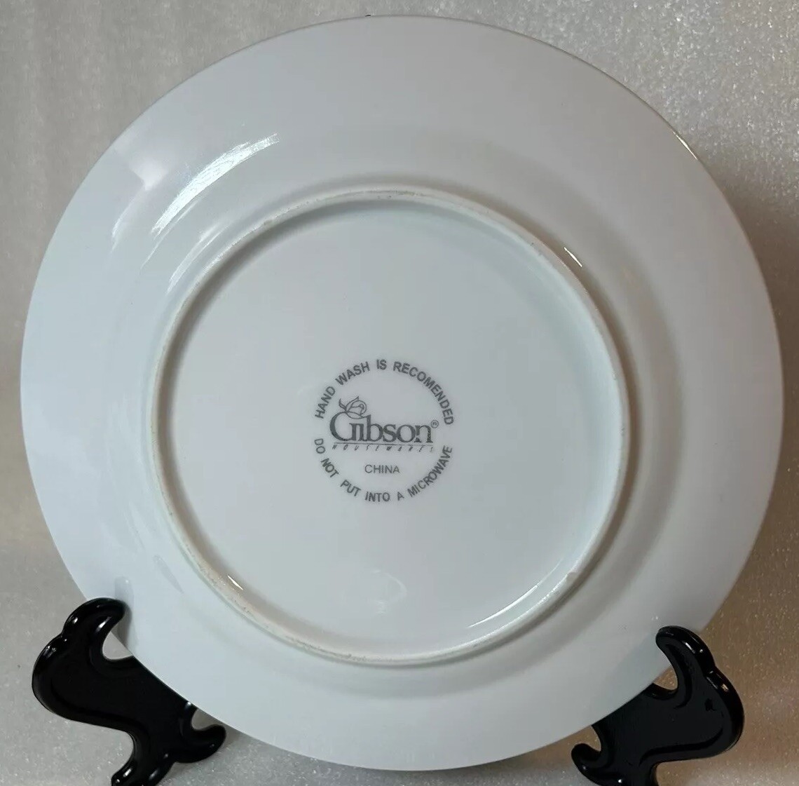 2 Gibson Housewares Plates White With Silver Trim 7.75in Replacements Vintage