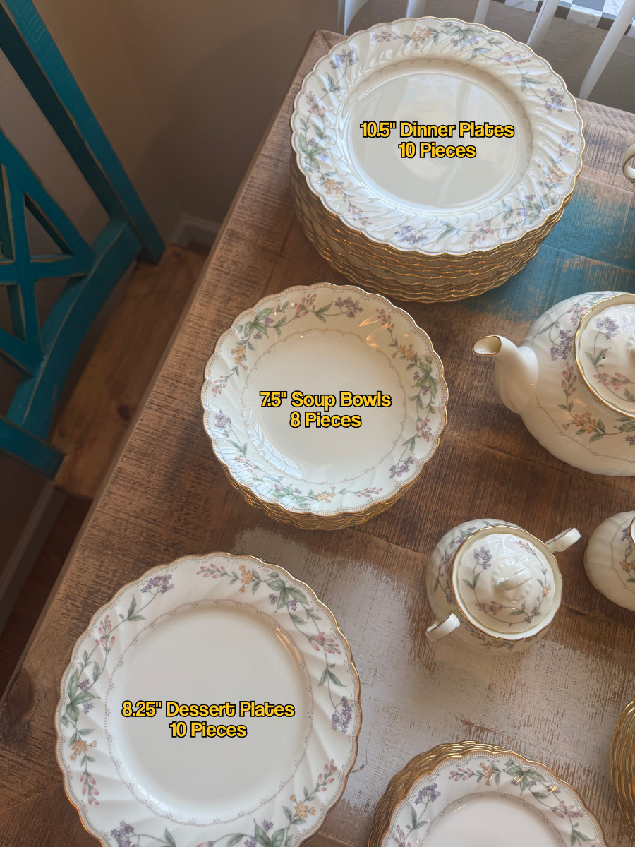 Noritake Brookhollow China Pieces 4704 Plate Cup Bowl Saucer Tray Teapot Shaker