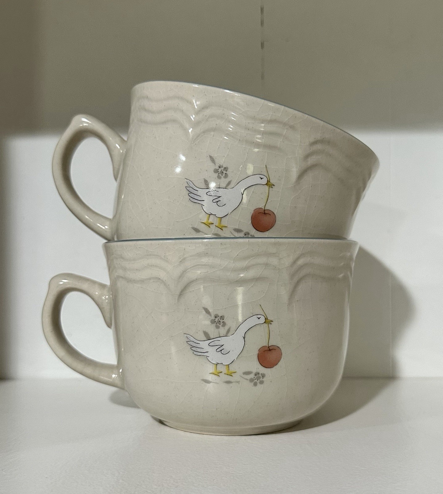 Set of 2 international stoneware marmalade breakfast mugs