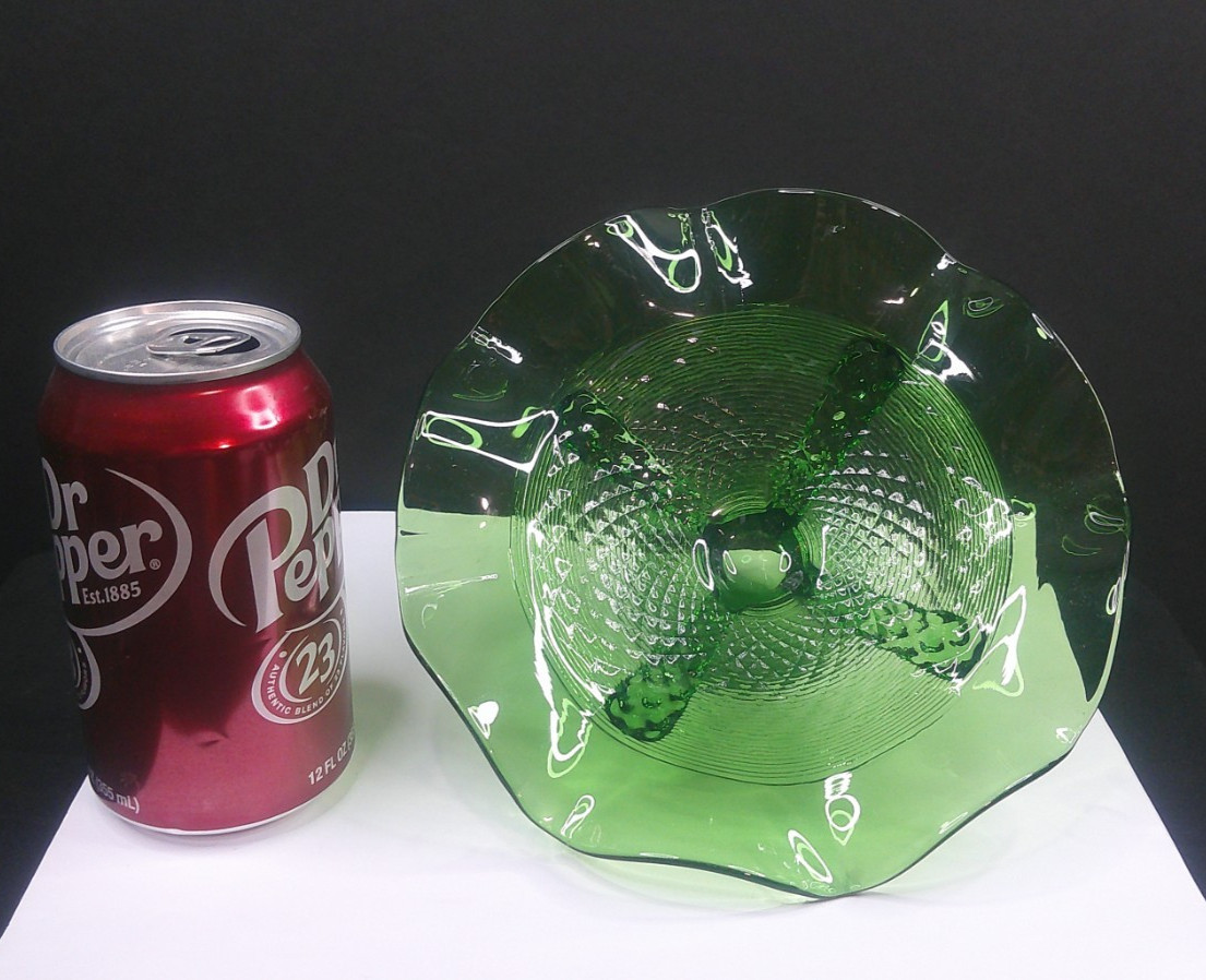 Northwood Glass, Button Panels, Emerald Green, Bowl, EAPG, c 1899, USA, VgCd