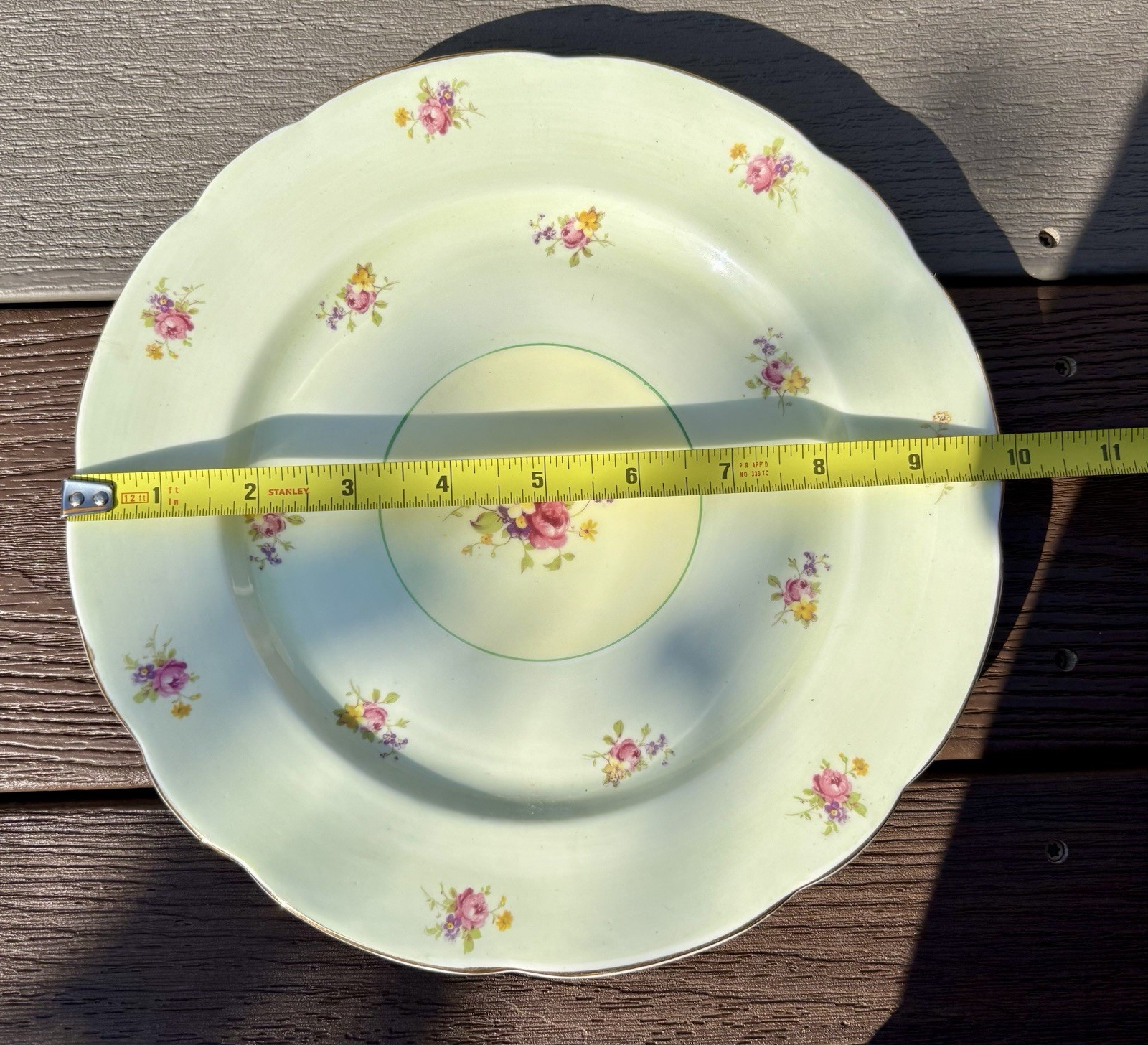 Set Of 5 Vintage Foley Bone China 11” Dinner Chop Plates E Brain Co England