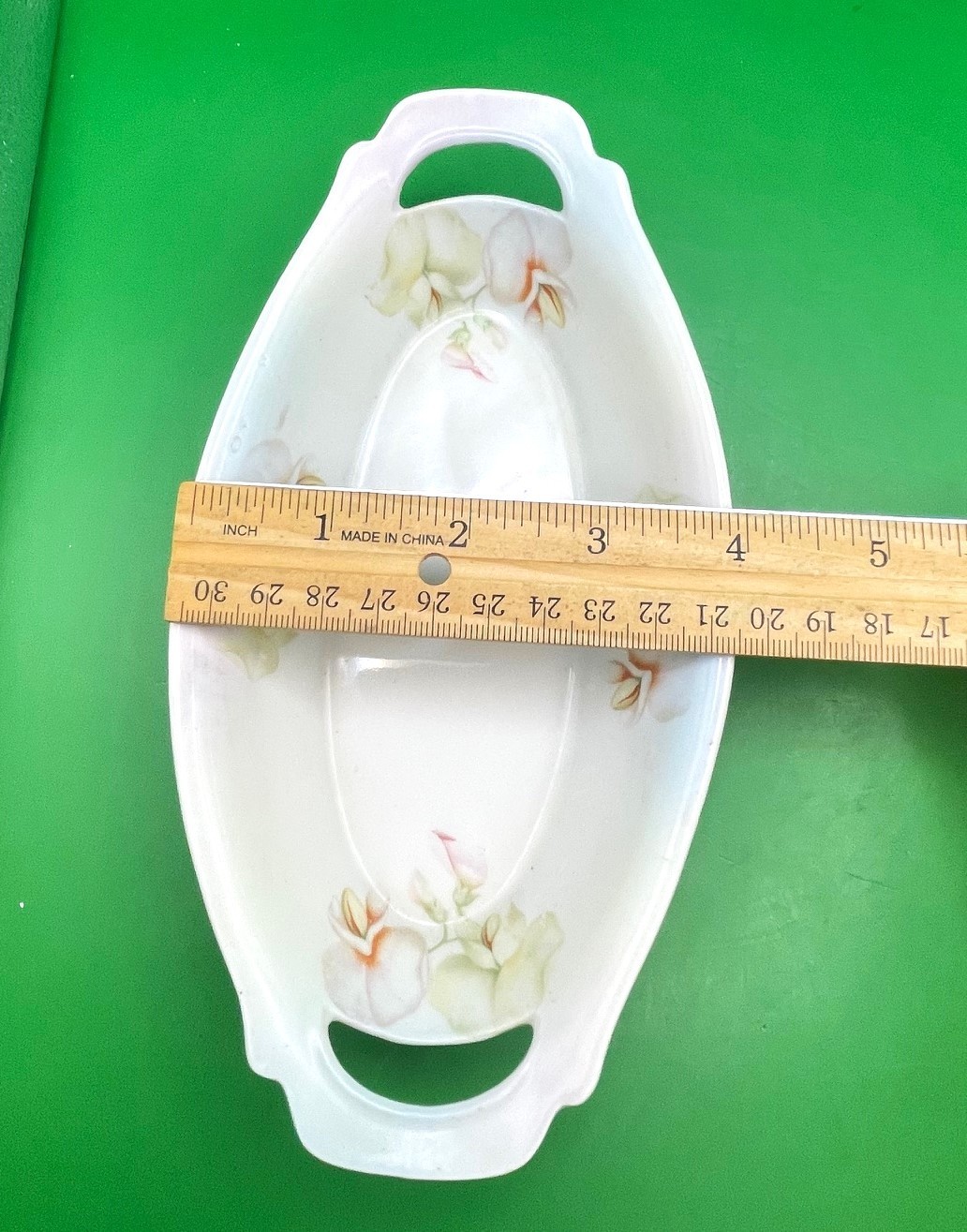 P.S.A.A. Bavaria Porzellanfabrik Schonwald Antique Oval Floral Relish Dish 1920s