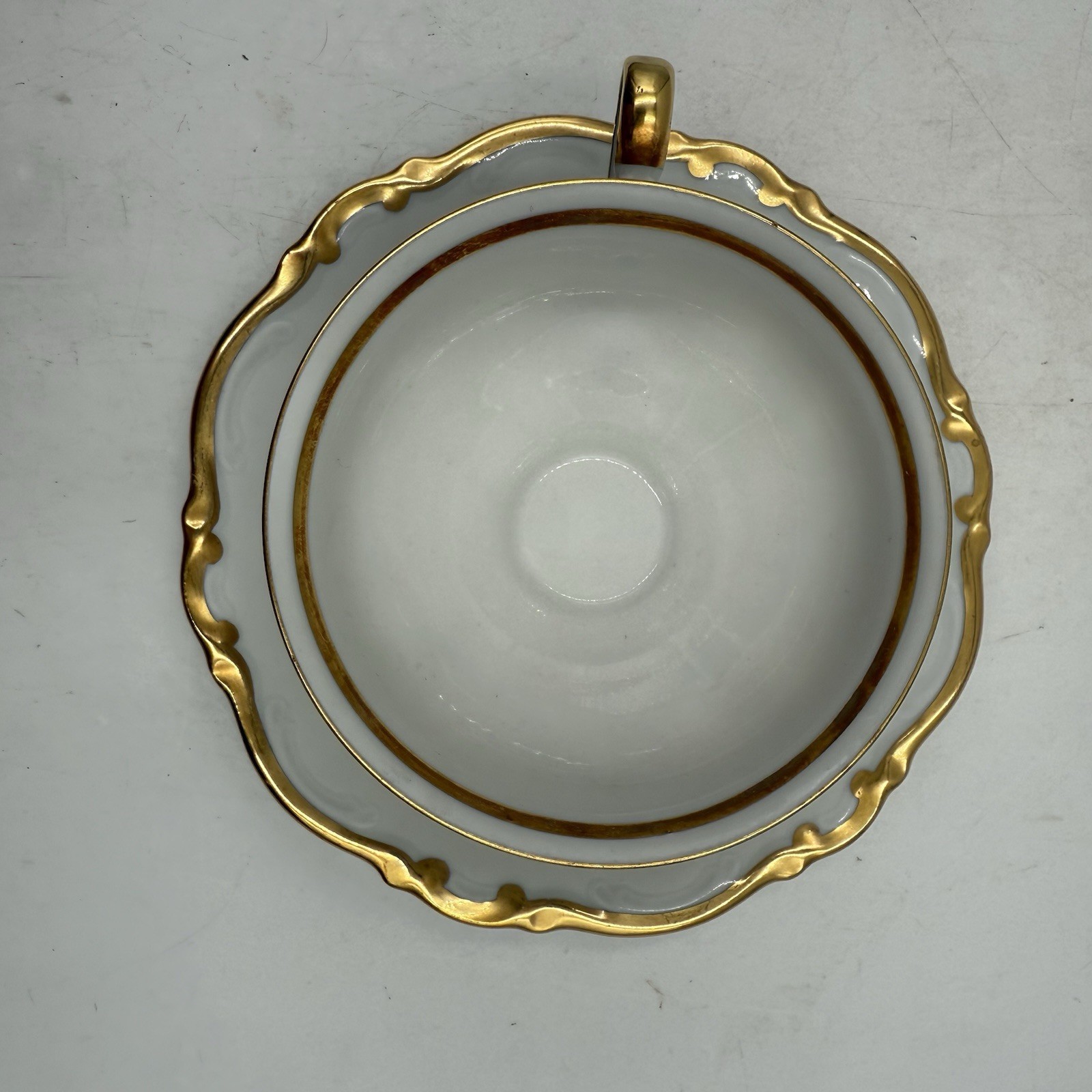 Mitterteich Bavaria Golden Lark Tea Coffee Cups Saucers Set of 3 Made in Germany