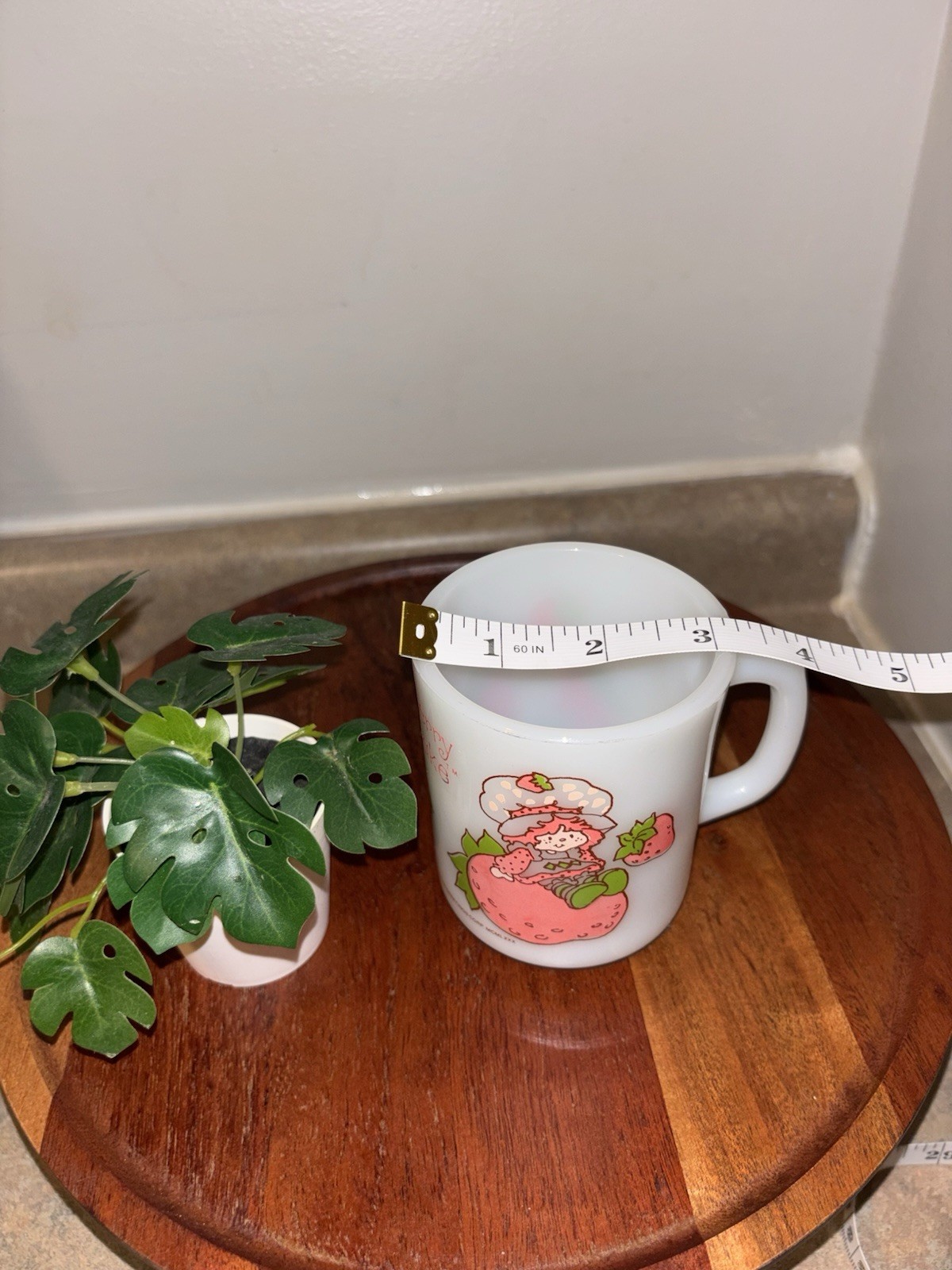 Strawberry Shortcake Milk Glass 10oz. Coffee Mug Anchor Hocking Fire King