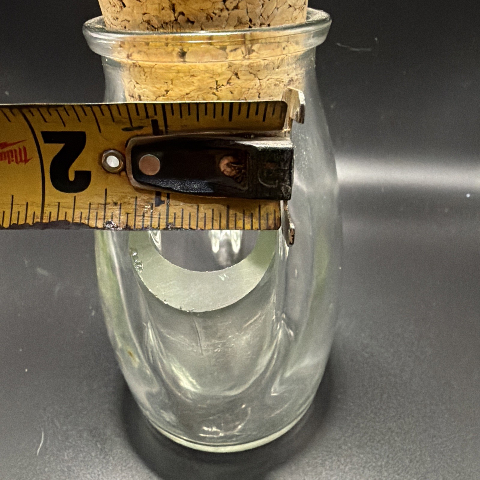 Vintage Glass Candy/Nut Server Glass Pitcher Snub Spout And Cork