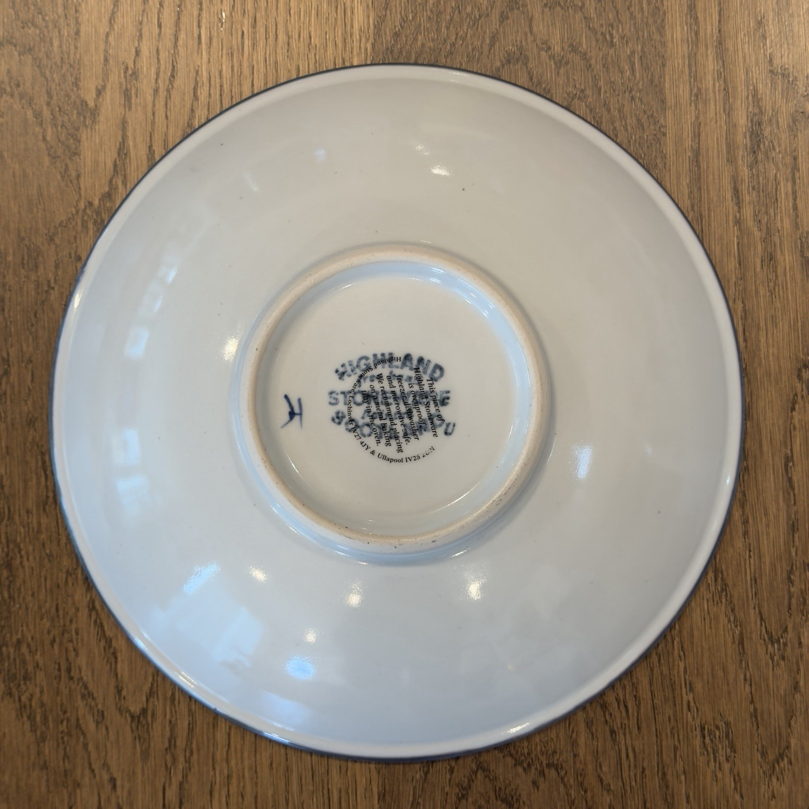 Highland Stoneware Scotland Flared Serving Bowl 12” Hand Painted Landscape