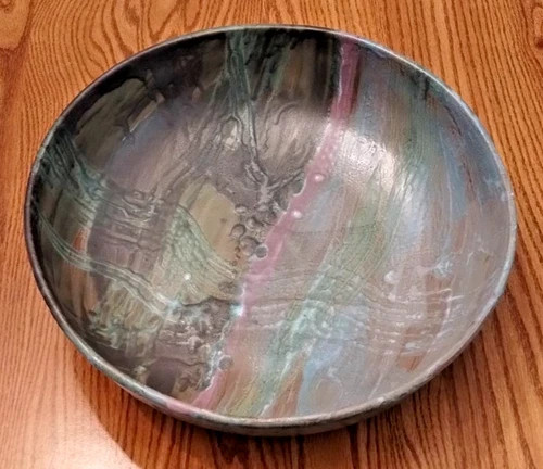 Bennington Potters VT Equinox Glaze 1850 Pottery Lot of 3 Pie Plate Pitcher Bowl