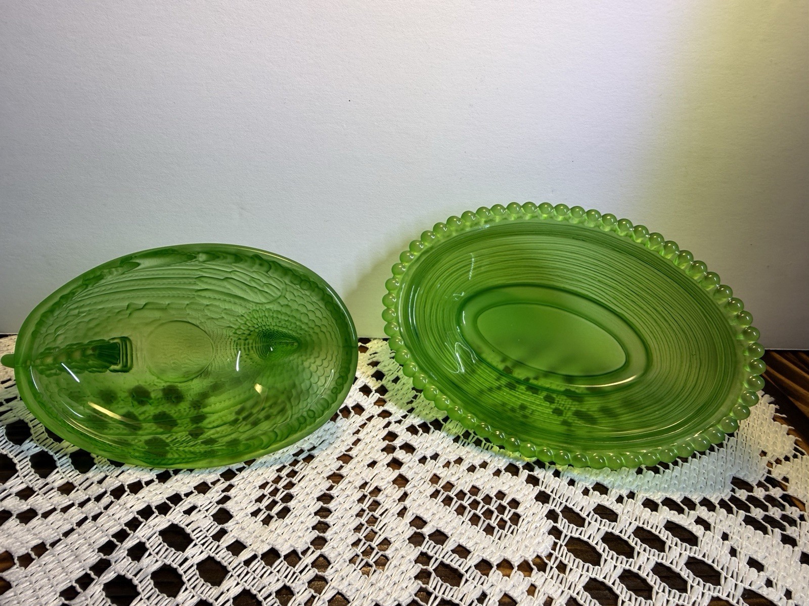 Light Green Glass Hen On Nest