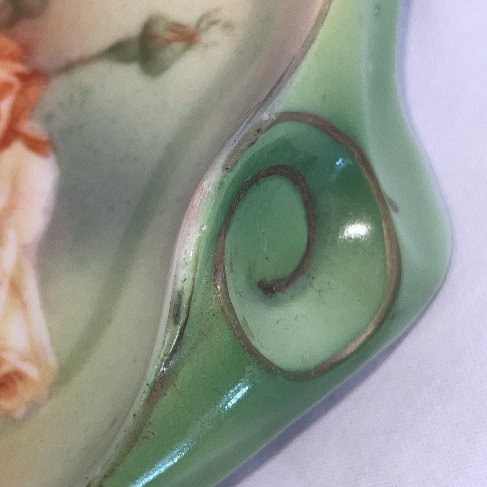 Rare Old Royal Bayreuth Bavarian Porcelain Hand Painted Dish Tray small w handle