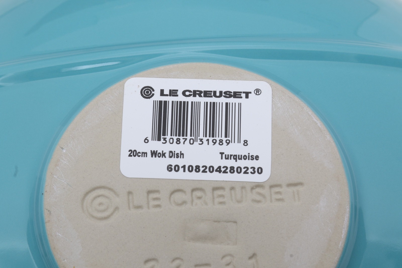 LE CREUSET 8″ TURQUISE Stoneware Wok Dish Bowl 28 oz Asian Cuisine